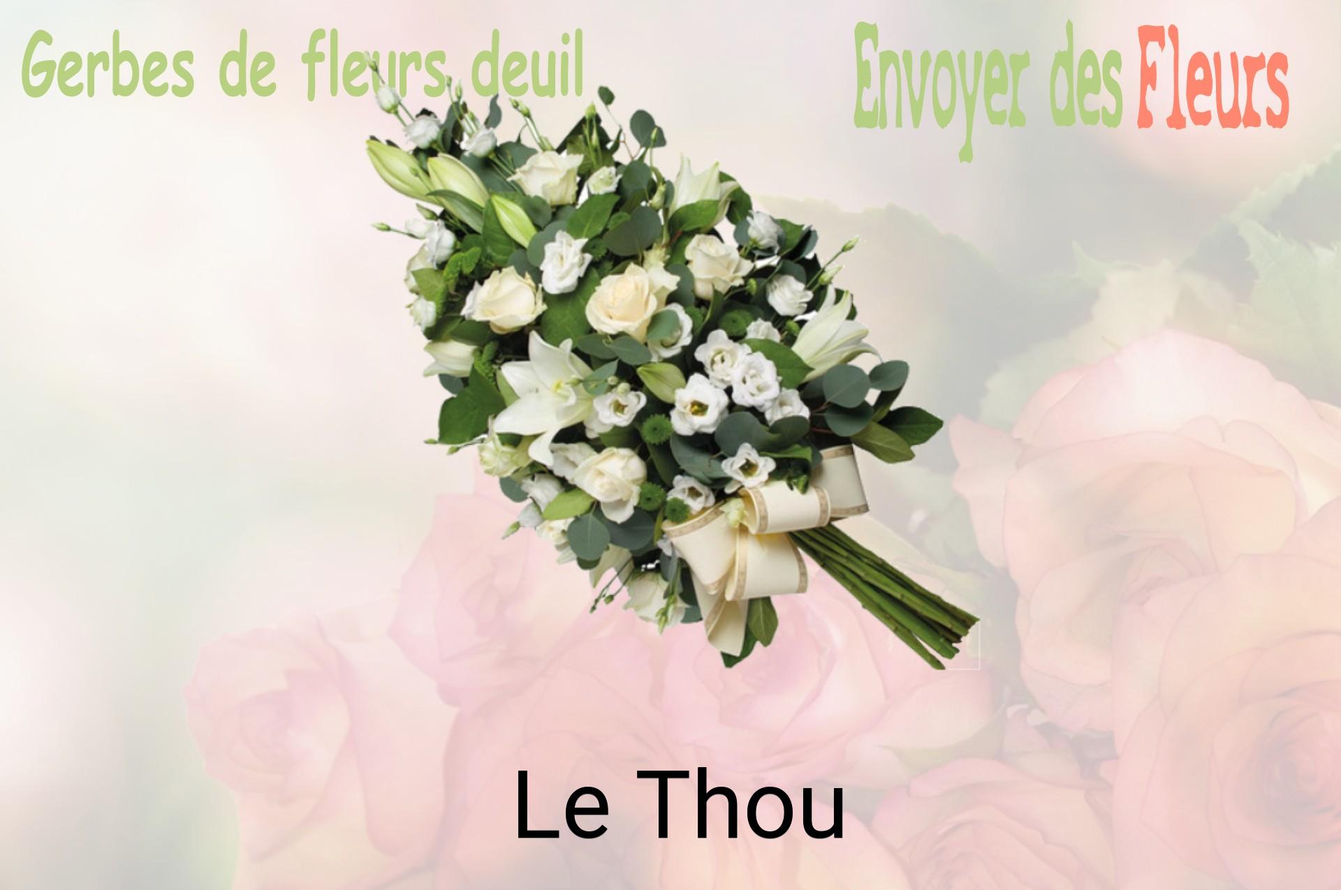 Gerbe de fleurs de deuil livrée à Le Thou